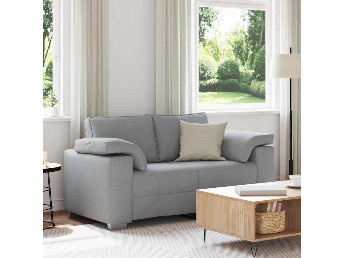 Vidaxl Sofá De Dois Lugares Cinzento-claro 160 Cm Tecido