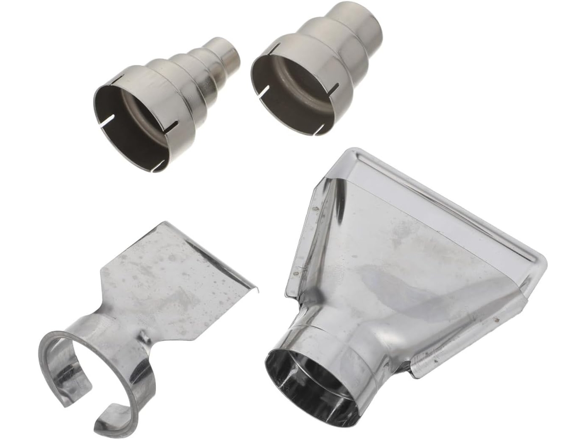 Kit De Acessórios De 4 Peças Em Aço Inoxidável Prateado Para Bicos Eficientes De Água Quente E Fria.