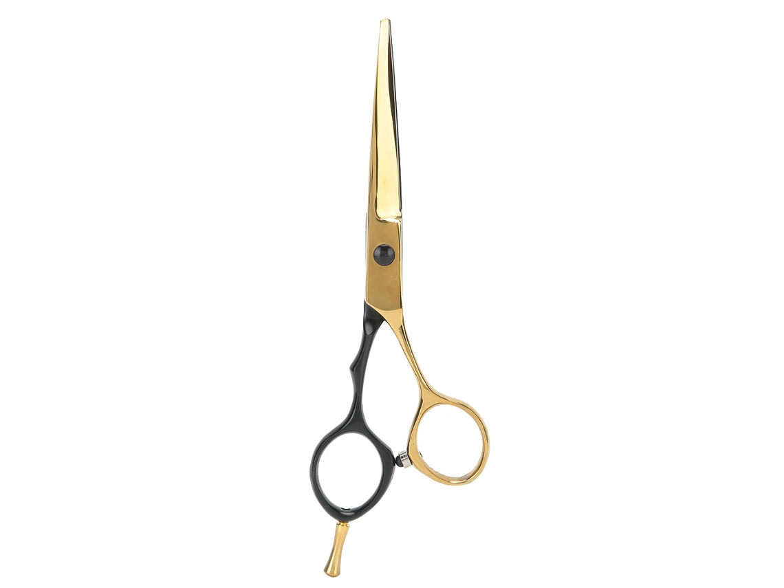 Tesoura De Barbeiro Profissional De 5,5 Polegadas Para Corte De Cabelo De Salão, Preta, Dourada, Design Plano Brilvibera