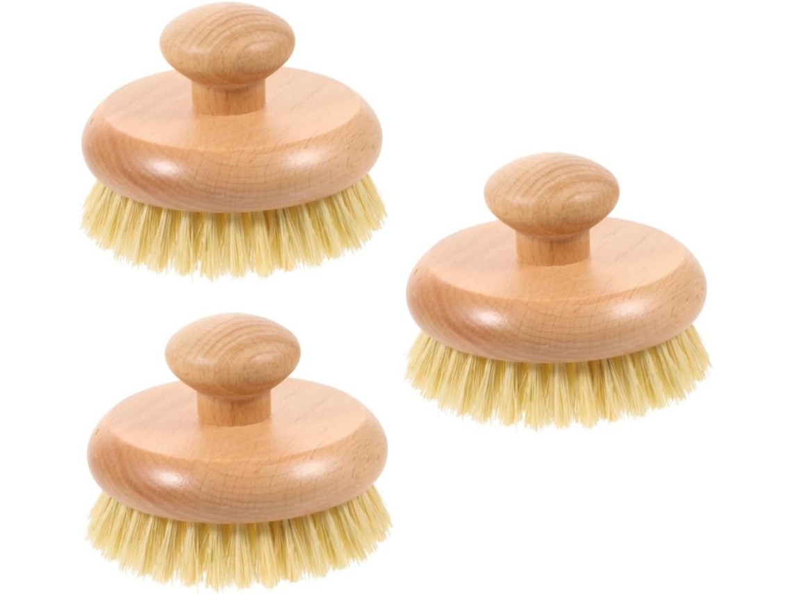 Conjunto De 3 Escovas Banho Portáteis Com Cabo Uma Ferramenta Prática Para Limpeza E Cuidados A Pele Rápidos