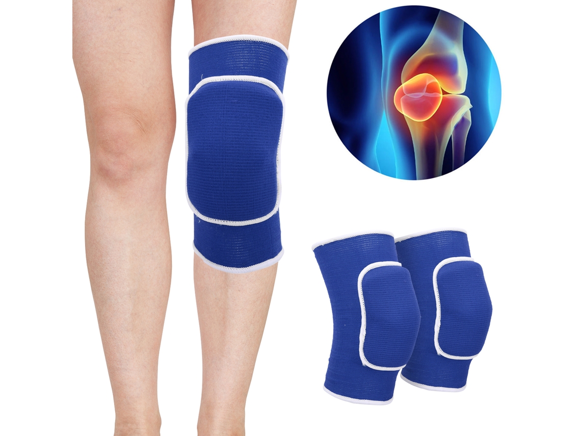 Par De Joelheiras Protetoras Com Suporte De Esponja Espessada Para Dança, Ioga, Multiesporte, Azul Aquaforge