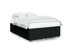 Estrutura de Cama Sem Colchão 140x190 Cm Tecido Preto MAISON EXCLUSIVE