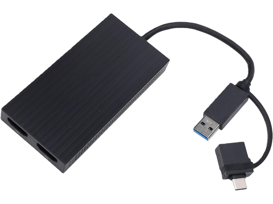 Adaptador Usb-c Para Dual Hd, Hub Usb 3.0 Com Saída Simultânea 4k/2k
