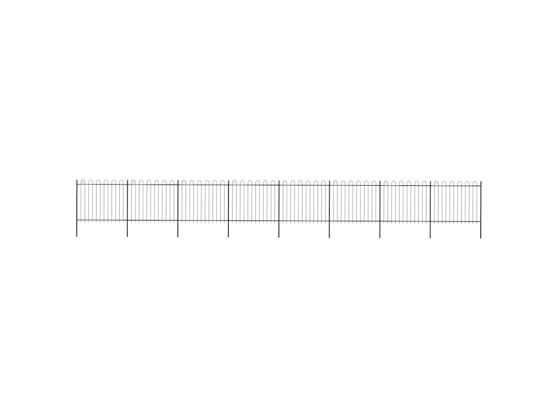 Vidaxl Cerca De Jardim Com Arco Superior Em Aço 1426 X 150 Cm, Preta