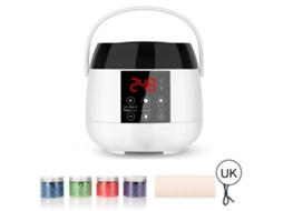 Kit de depilação com aquecedor LCD e cera de 500ml, máquina de depilação com conjunto de uvas.