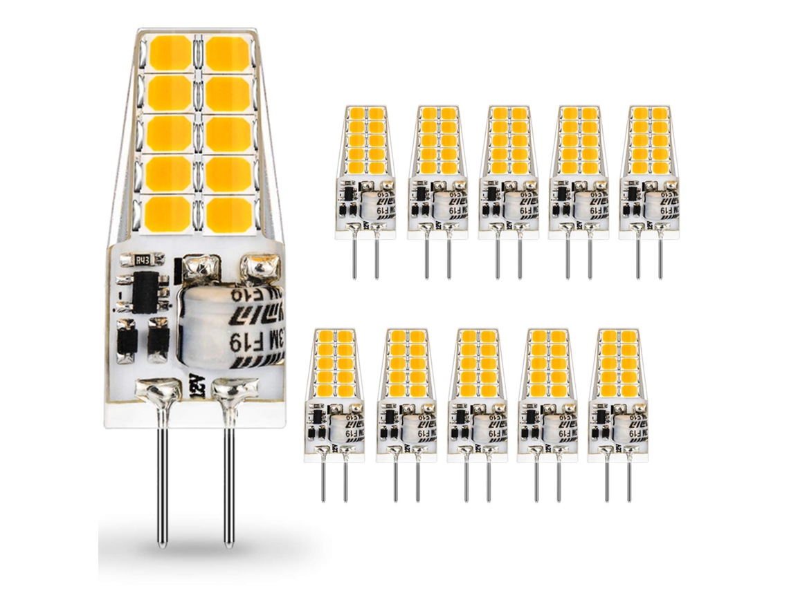 Lâmpada Led, 10 Unidades, Base G4, 2w, 20w, 3000k, 220lm, Para Uso Residencial, Comercial Ou Substituição De Fontes Convencionais