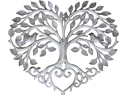 Decoração Parede Ferro Formato Coração Design Árvore Acabamento Delicado Ornamento Suspenso Jardim Hotel GOKOCO