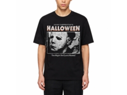 Rockinstone Halloween Movie Logo And Photo Black Adult T-shirt Size:xl