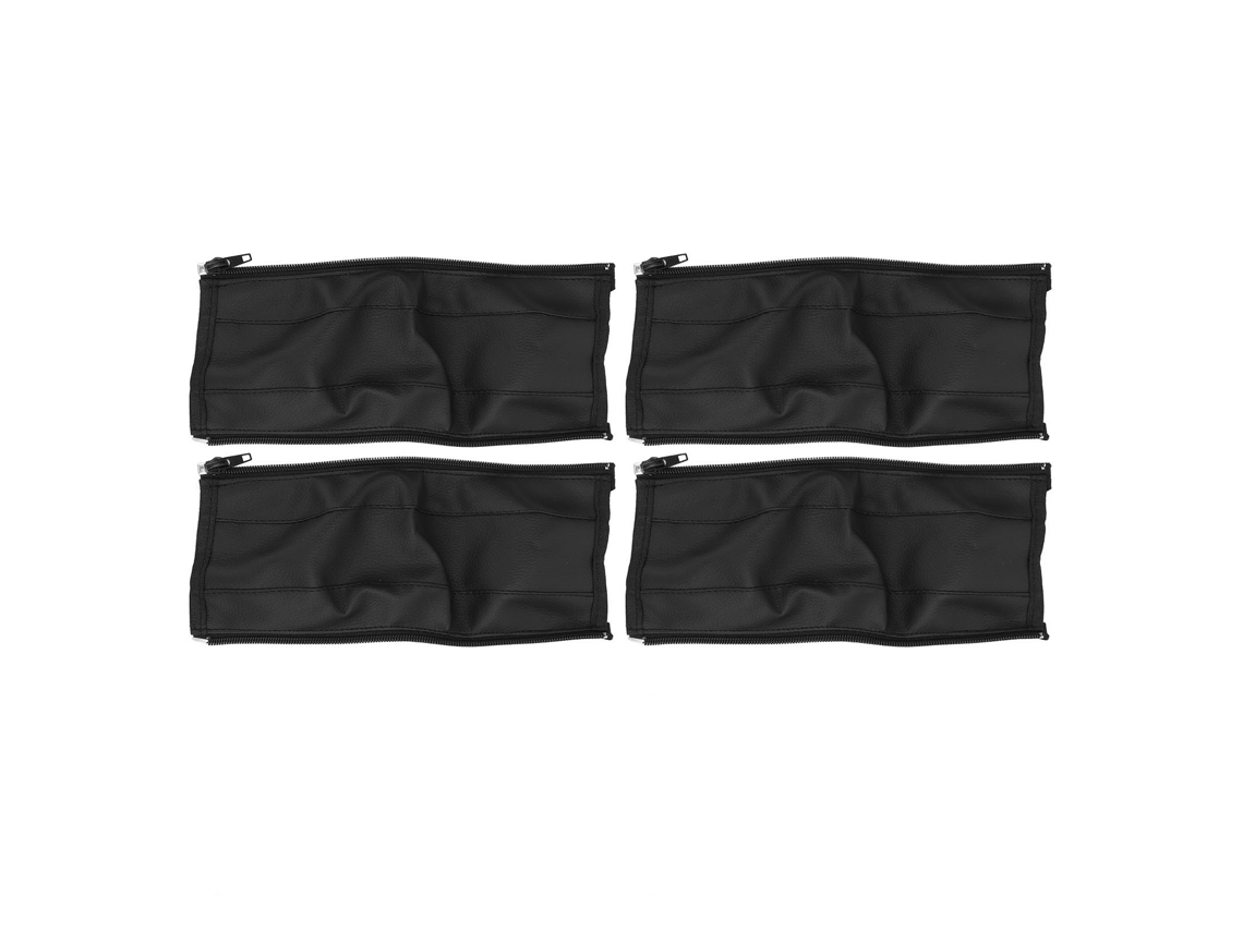 Mali 4pcs Capa de Guidão de Carrinho de Bebê Couro Pu Universal Lavável com Zíper Acessório Preto