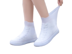Capas de Sapato de Chuva Silicone Reutilizáveis Tamanho L Branco | S/MARCA