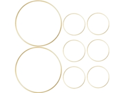 Conjunto De 8 Anéis Coroa Em Metal Dourado De 25 Cm (9,82 Polegadas)