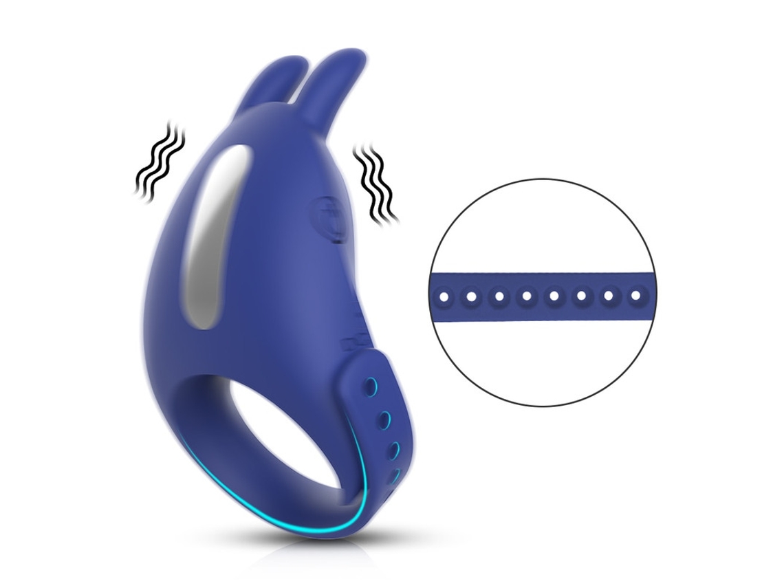 Vibrador De Anel Peniano Ajustvel Com 7 Modos De Vibrao Para Homens (azul)