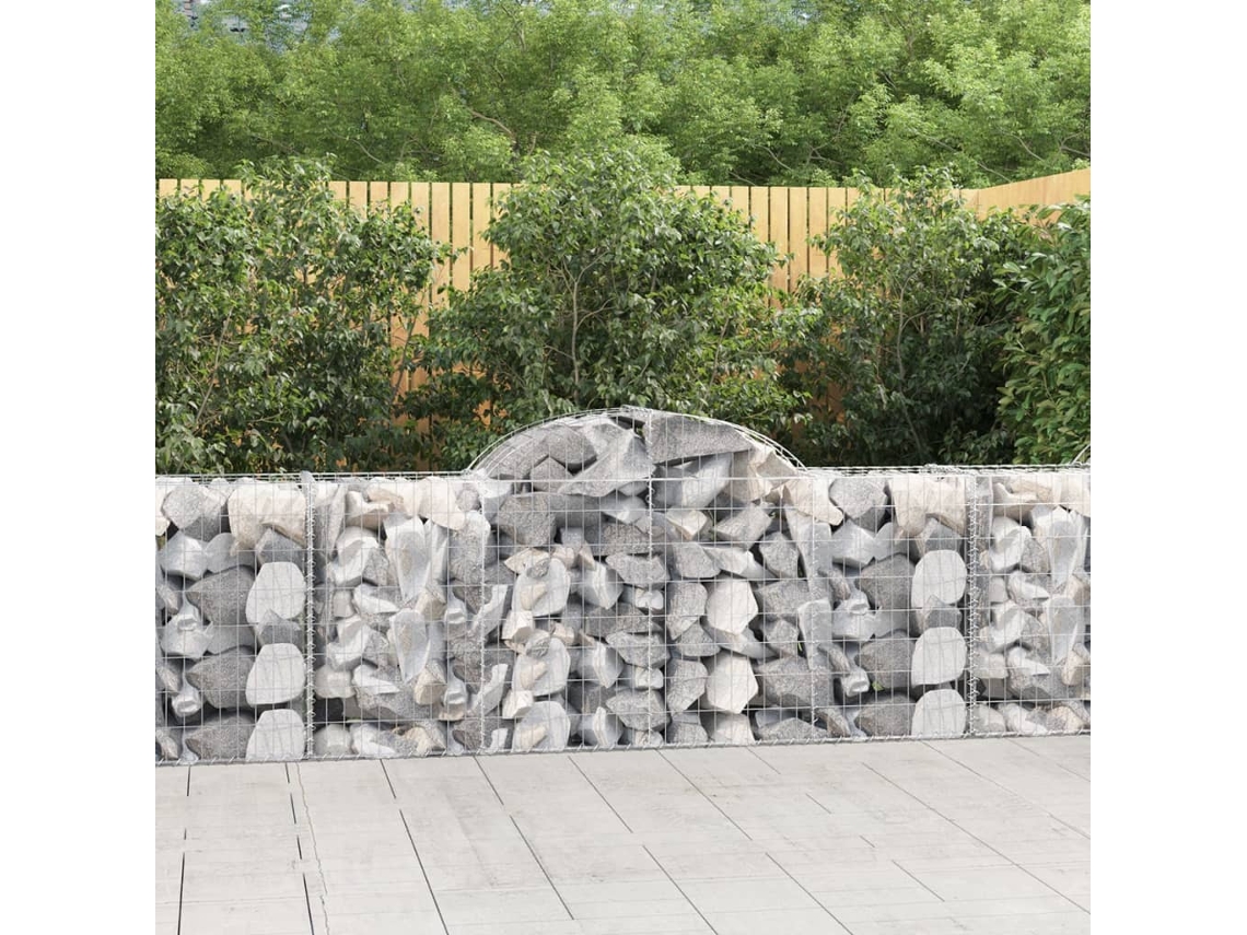 Vidaxl Cestos Gabião Arqueados 9 Pcs 200x50x80/100cm Ferro Galvanizado