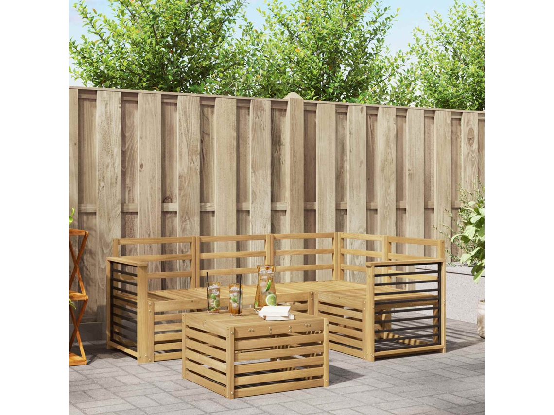 Vidaxl Conjunto De Sofás Para Exterior 5 Unid. Branco