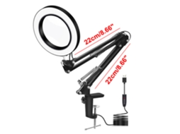 Luminária De Aumento Com 72 Leds, 5x, 3 Modos De Cor, Intensidade Ajustável Aquaforge (preta)