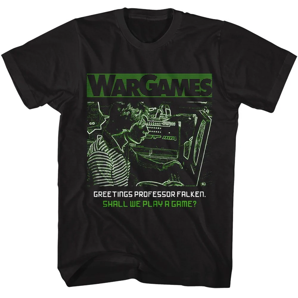 Rockinstone Wargames Movie Greetings Professor Black Adult T-shirt Size:xxl