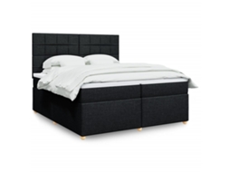 Vidaxl Cama Com Molas/colchão 200x200 Cm Tecido Preto