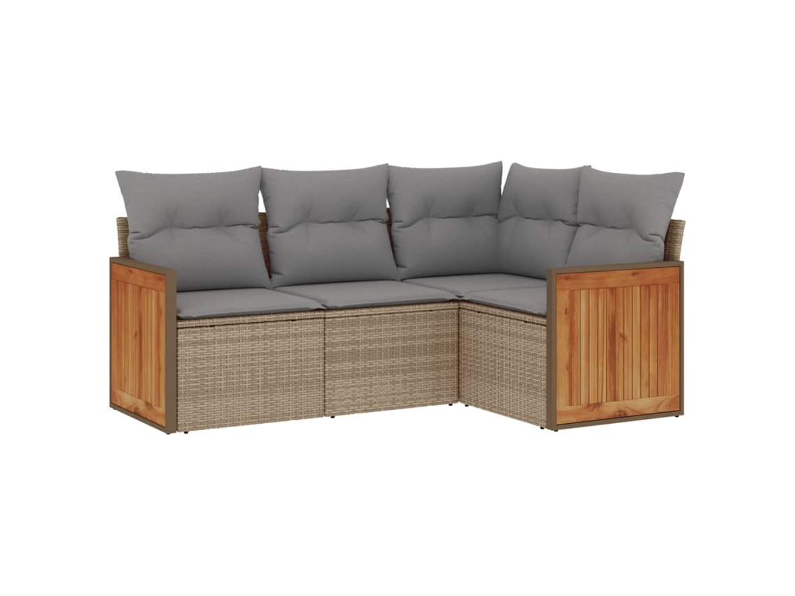 Garden Sofa Set, Garden Sofa Sets Vidaxl Bege Rattan / Vime (n/a)