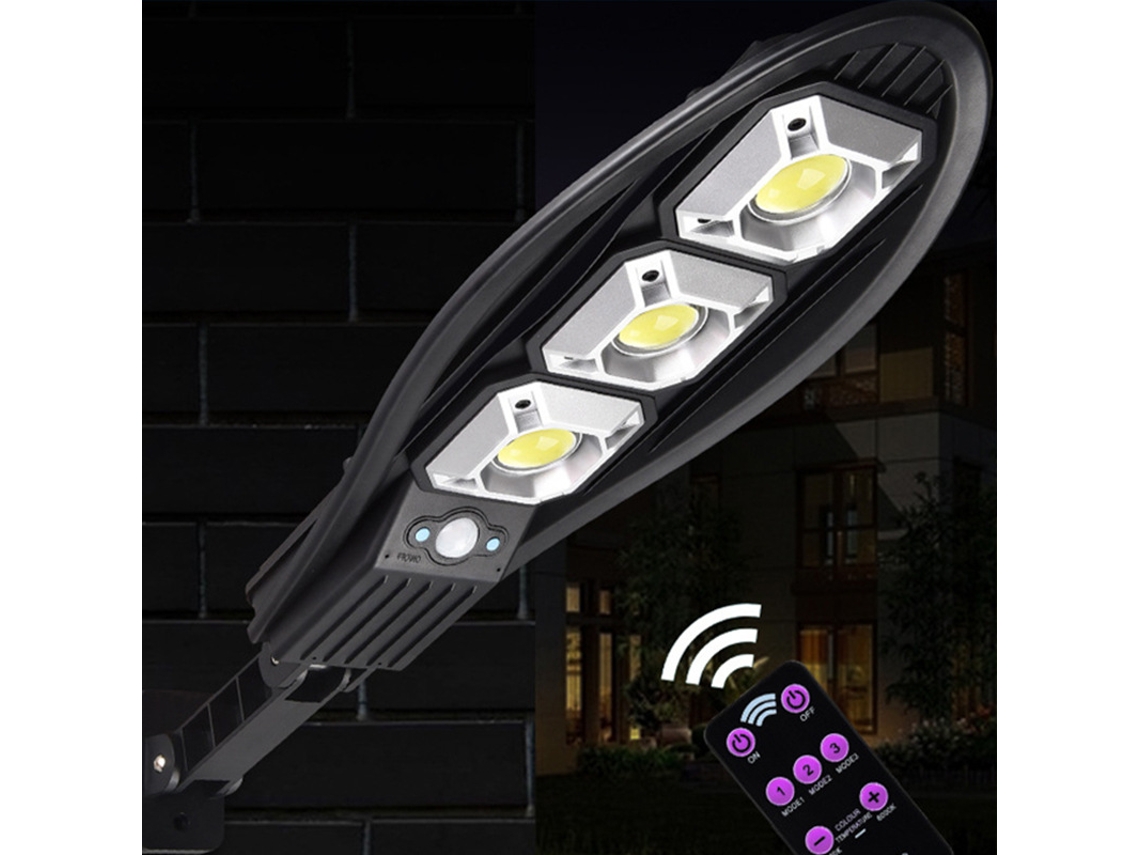 Lurelia Luminária Solar De Jardim Com Sensor Pir, Controlo Remoto, 3 Modos, Ip66, Branco, Para Exterior