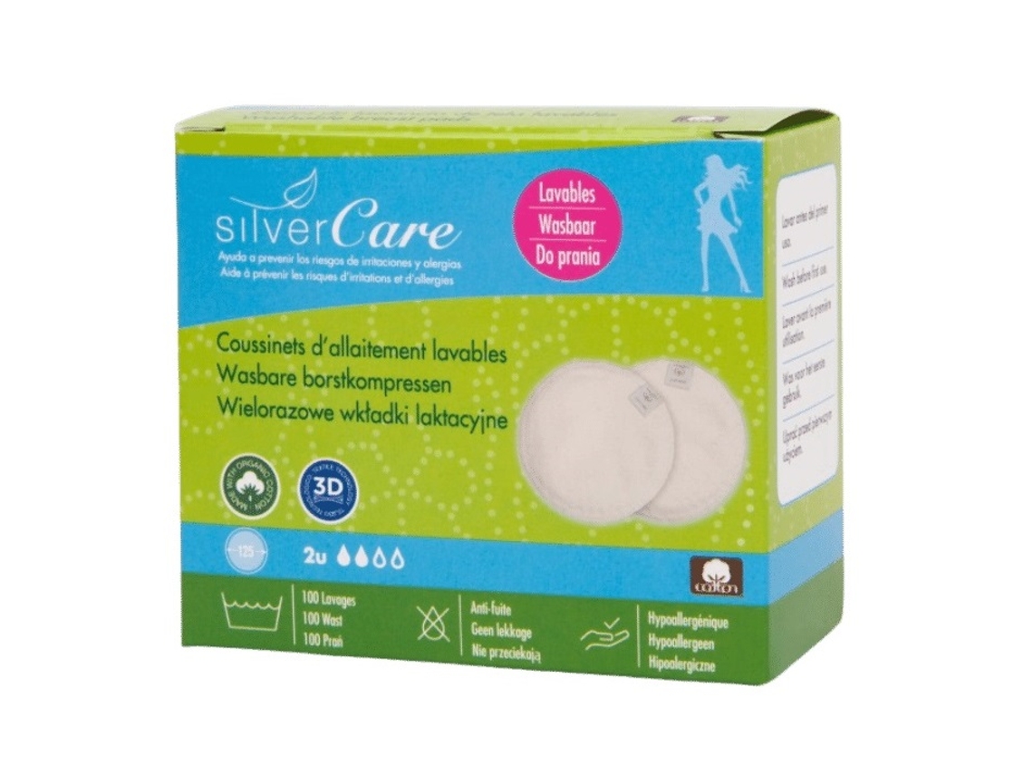 Silver Care Reusable Organic Cotton Nursing Pads, Set Of 2 Masmi