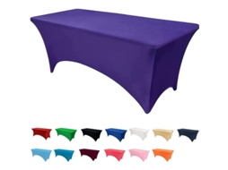 2026-mantel Elástico De Spandex Para Mesa Rectangular De 6 Pies, Lavable, Morado (72x30x30 Pulgadas)