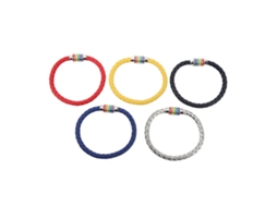 Conjunto 5 Pulseiras de Couro Trançado com Fivela Magnética