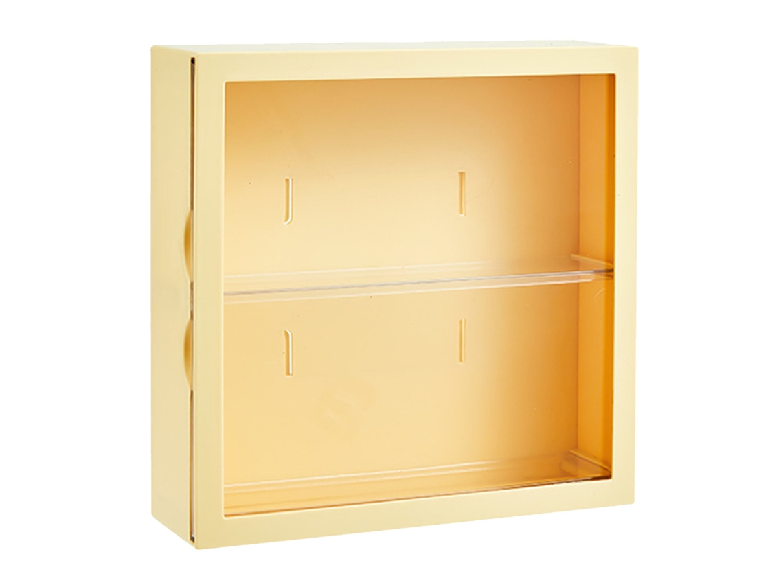 Vitrine de Parede para Figuras S/MARCA de caixa surpresa armazenamento bonecos ação amarelo creme