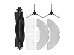 Kit De 7 Peças De Acessórios Para Aspirador Robô Airzeen Q10 Pro / Airzeen J10 / Laresar P10: Escova Principal, Filtro Lateral E Pano De Limpez_ptg