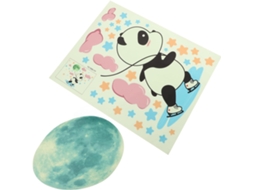 Adesivos de parede de panda para decoração em ambientes com pouca luz.