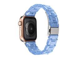 Pulseira Transparente De Resina Cerâmica Compatível Com Iwatch 10e Samsung Galaxy Watch 7, Azul Translúcido, 20mm