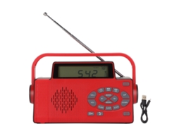 Rádio de emergência portátil com bateria 5000mah, lanterna LED e carregamento solar EOOCOO