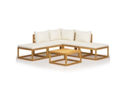 Vidaxl 6 Pcs Conj. Lounge Jardim C/ Almofadões Madeira Acácia Maciça