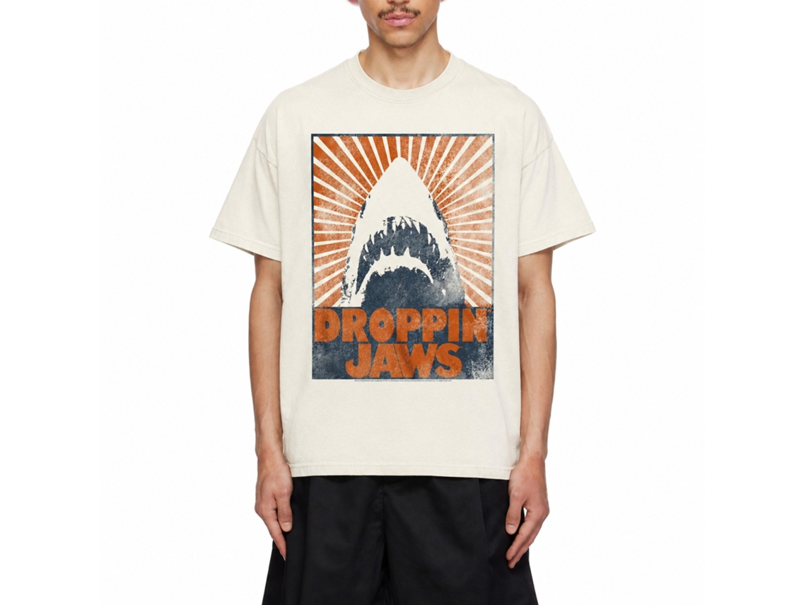 Rockinstone Jaws Movie Show Stopper Solid Natural Adult T-shirt Size:xxl