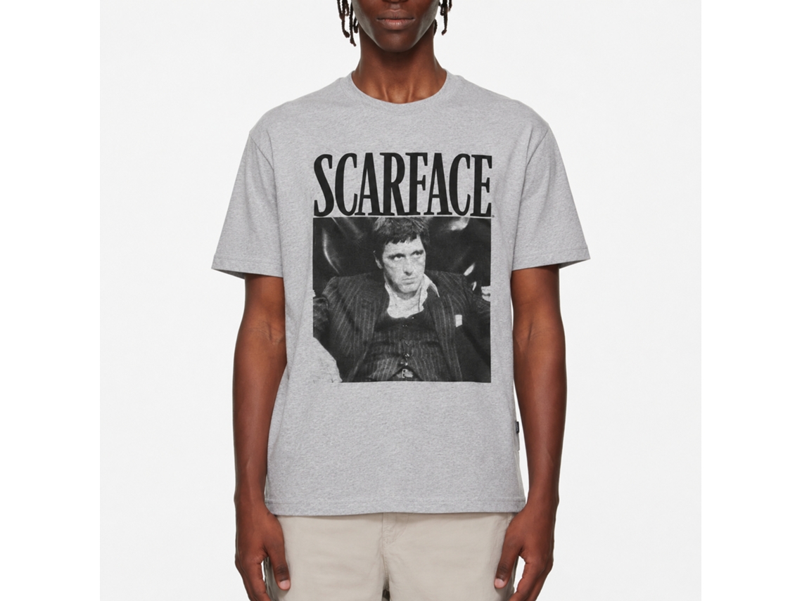 Rockinstone Scarface Movie Gangsta Heather Gray Adult T-shirt Size:s