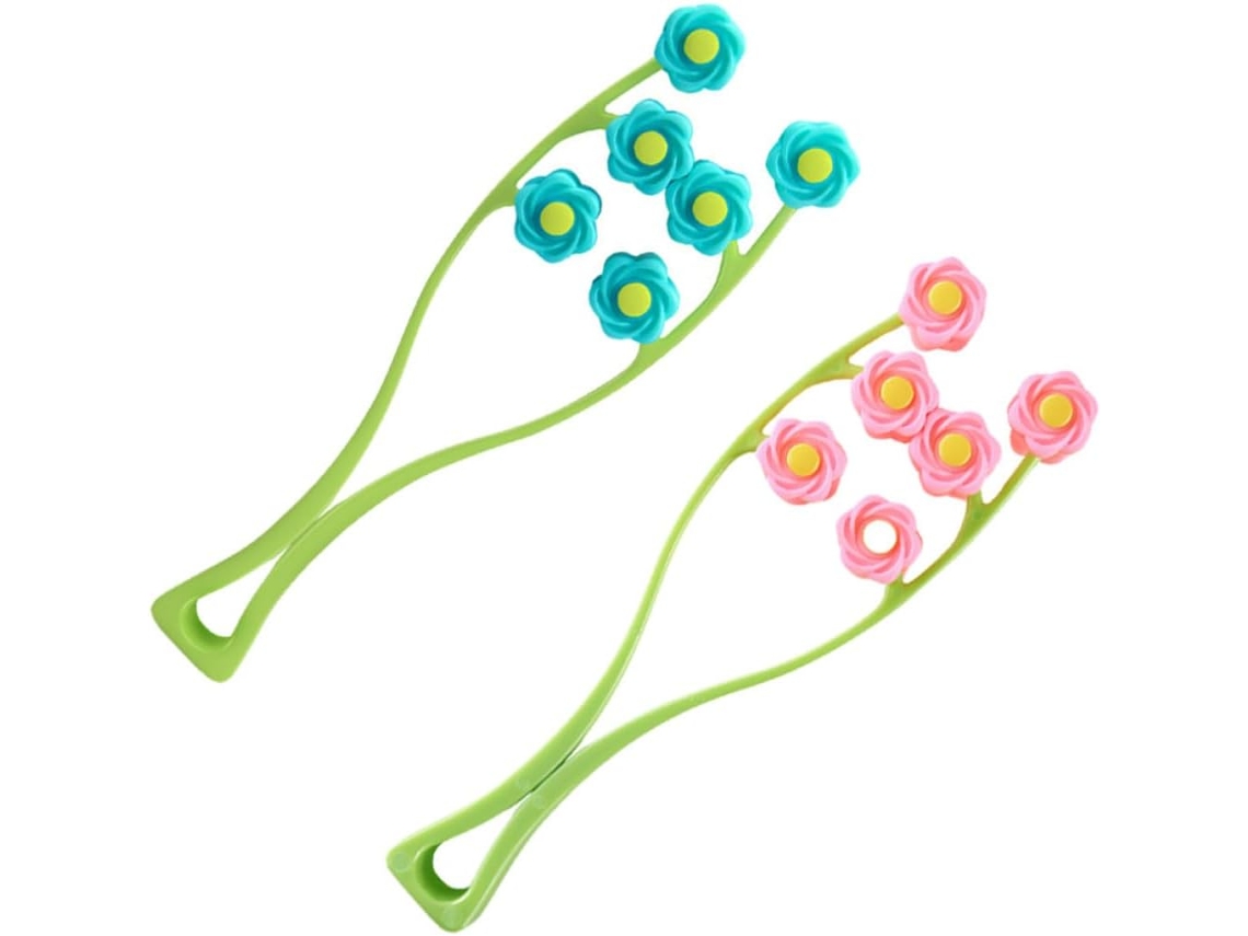 Ferramenta de massagem facial em formato de flor, em PP (polipropileno), para esculpir um rosto elegante.