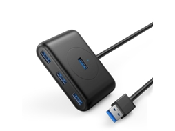 Yizhood Usb 5gbps 4 portas Usb 3.0 Docking Station para discos rígidos USB Flash Drive Adaptador Macbook Pro Air Surface Preto