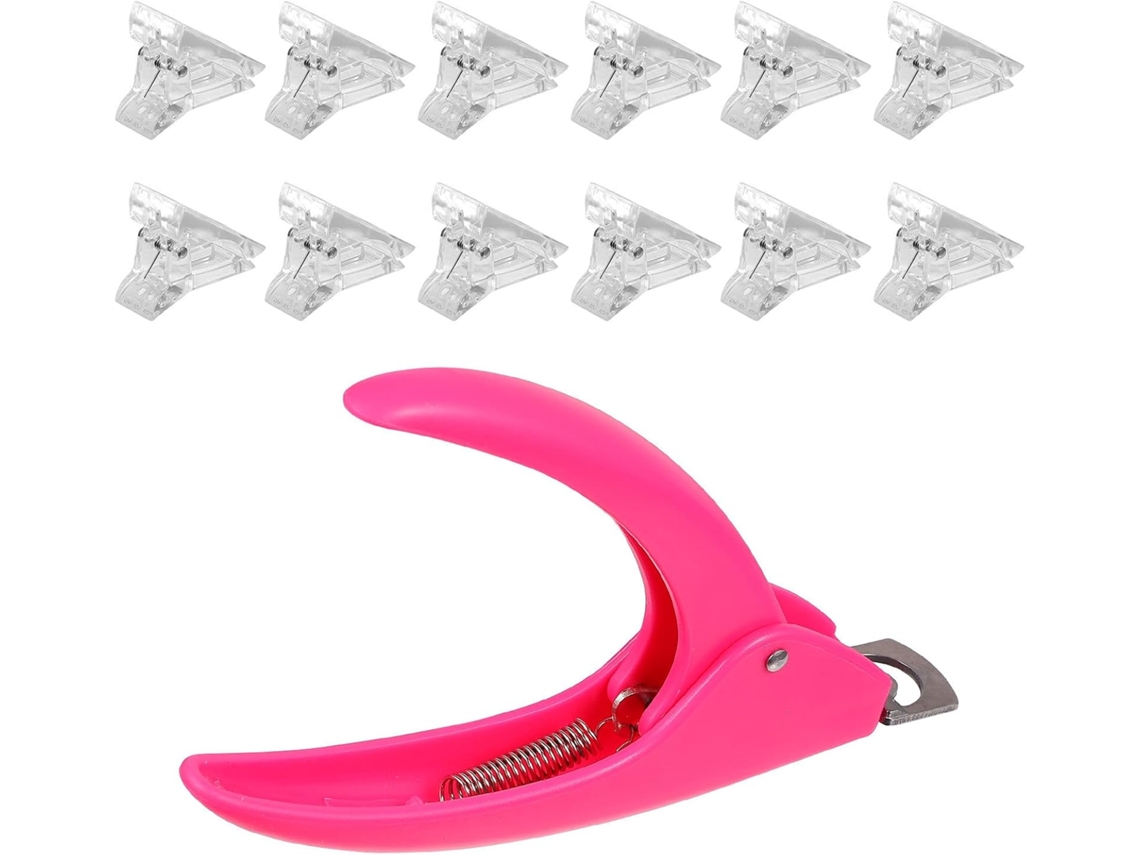Kit de manicure de plástico com 13 peças para nail art profissional, incluindo pinça.