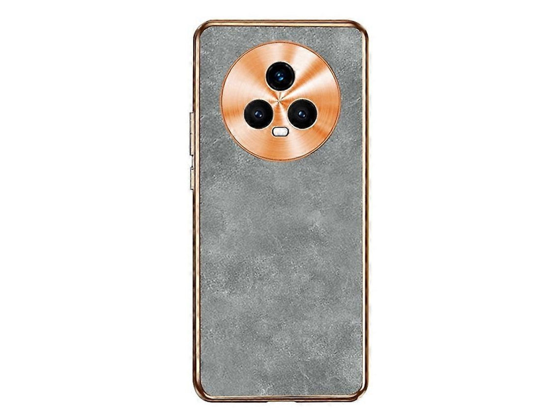 Capa Para Celular Honor Magic5 Em Pele De Cordeiro Com Revestimento Eletrolítico