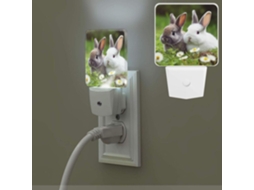 Dois Pequenos Abajures Em Formato De Coelho Que Se Conectam À Parede Com Um Sensor Crepuscular, Luzes Noturnas, Luz