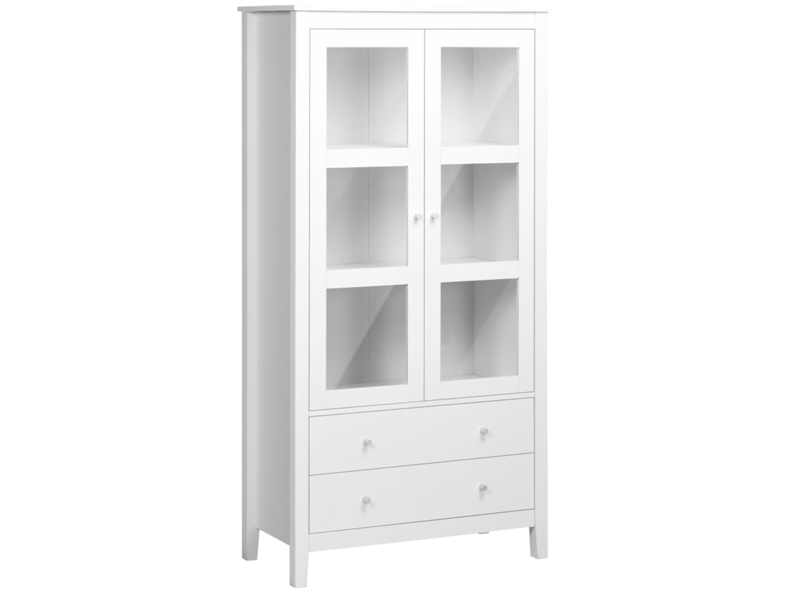 Estante para Escritório e Sala 2 Portas Vidro Prateleiras Gavetas 80x40x160 cm S/MARCA