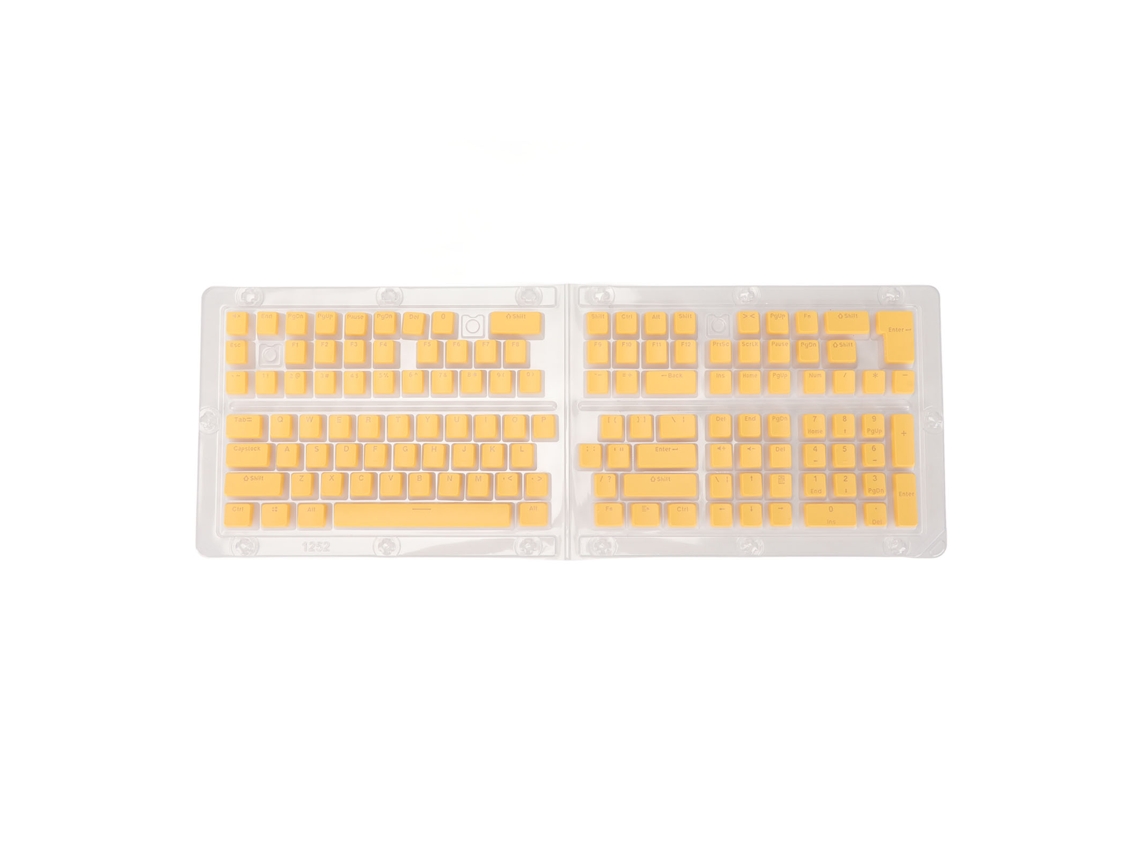 Aetheria keycaps Pbt Pudding 129 Teclas Oem Translúcidas Injeção Dupla para Teclado Mecânico Amarelo