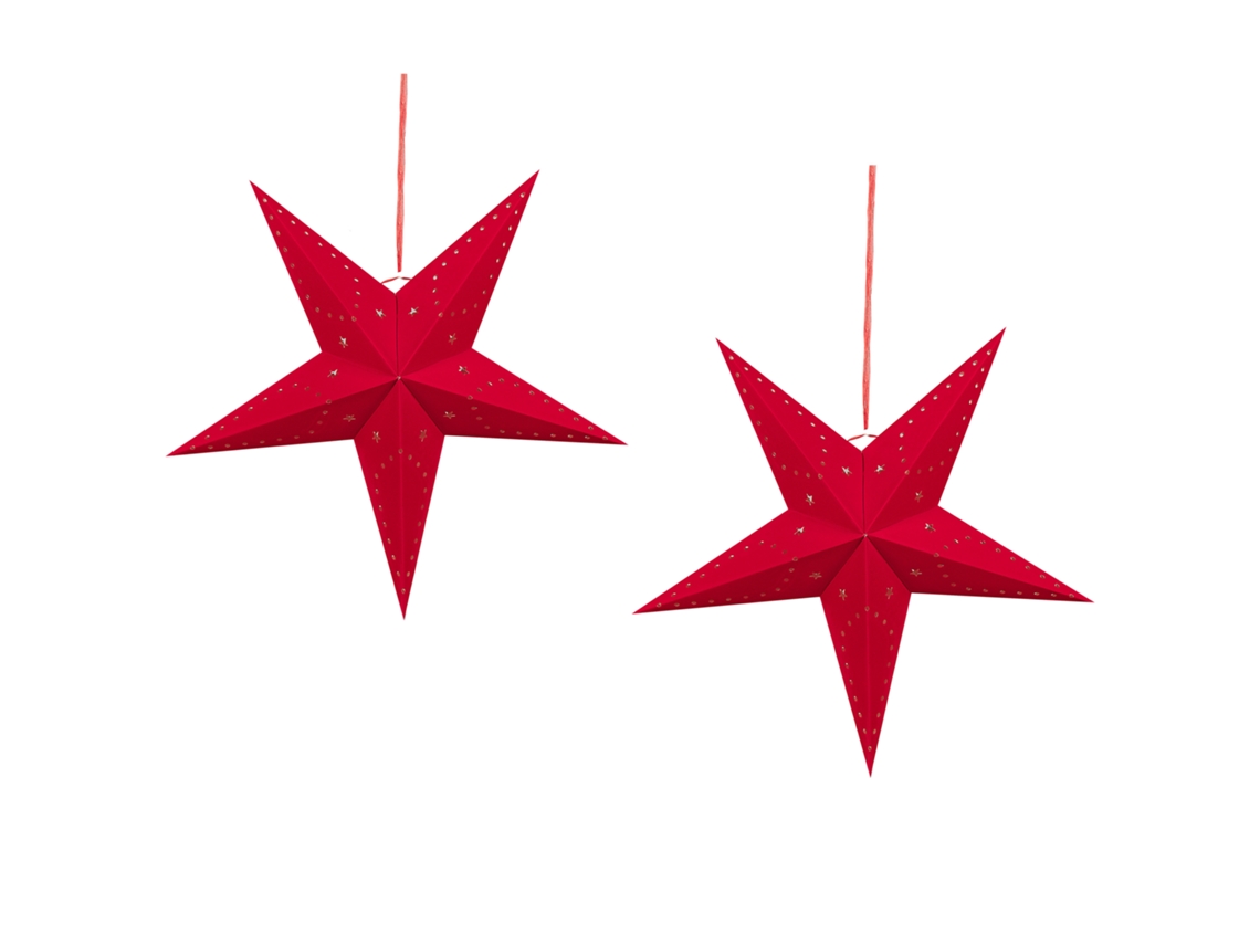 Estrelas de Natal com luzes LED BELIANI Motti de Papel Vermelho 45x18x45