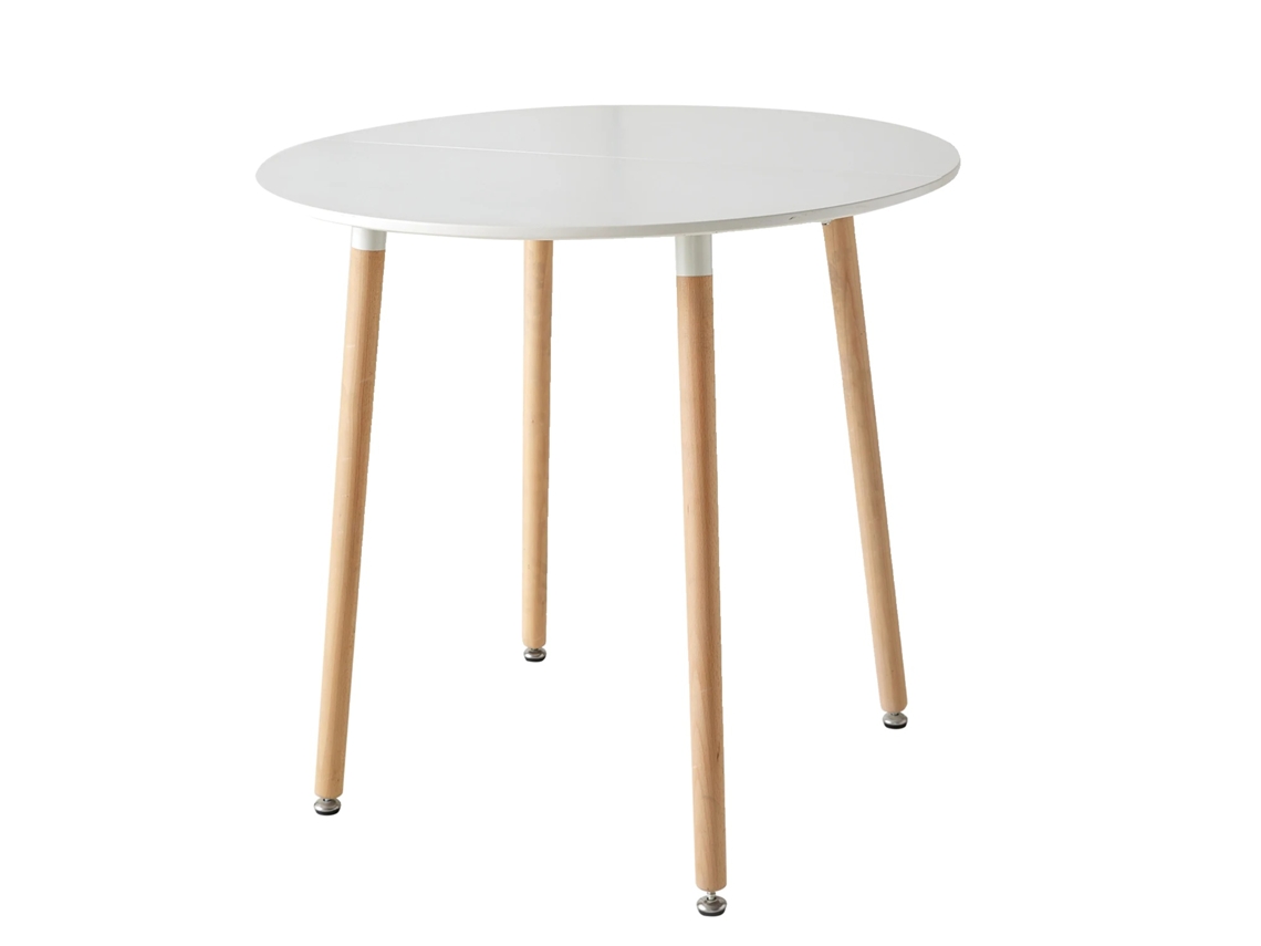 Mesa De Jantar Redonda, Design Moderno, Pernas De Faia Sólida
