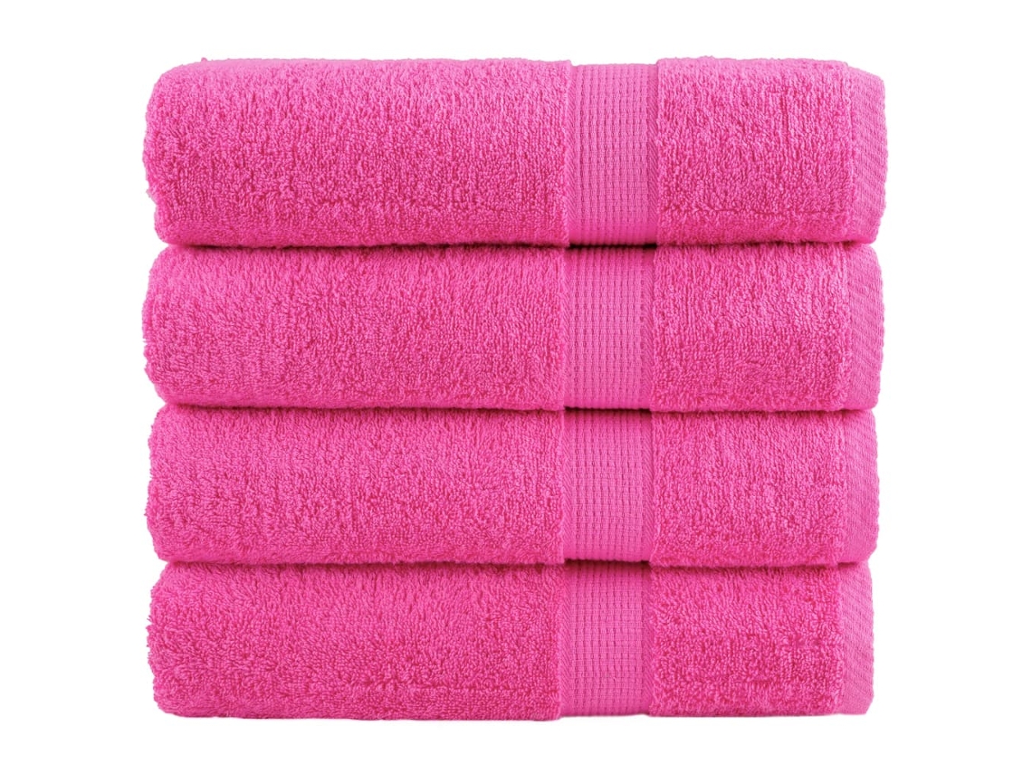Vidaxl Toalhas De Mãos Premium Solund 4 Pcs 50x100 Cm 600 Gsm Rosa