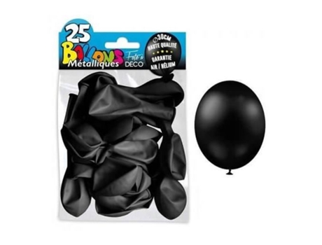 R/Balc06- Balão Metálico Preto 30Cm X25 Látex SURPRISEZ VOUS