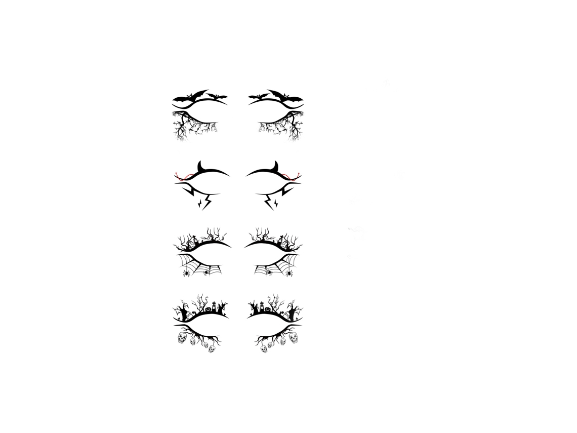 Adesivos de Eyeliner Halloween para Olhos, Perfeitos para Festas e Decorações LAXISCREED