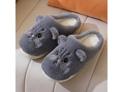 2026 pantuflas Fluffy de Gato para Mujer Y Hombre Invierno Plush Suaves Zapatos Interiores Heflashor