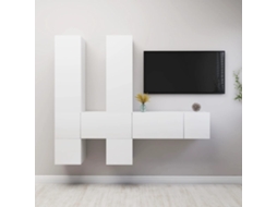 Vidaxl 7 Pcs Conjunto De Móveis De Tv Derivados De Madeira Branco