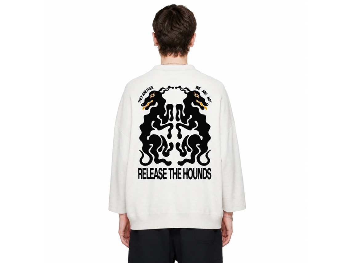 Rockinstone Hounds Sweatshirtdouble-sided Print Unique Designer Style