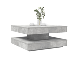 Vidaxl Mesa De Centro Rotativa A 360 Graus 70x70x34,5 Cm Cinza Cimento